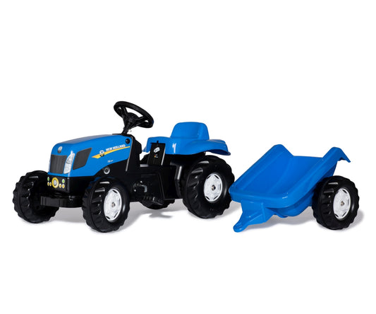 Rolly Kid New Holland -polkutraktori peräkärryllä, 2,5–5 vuotta - Ride-ons - Lasten ajoneuvot