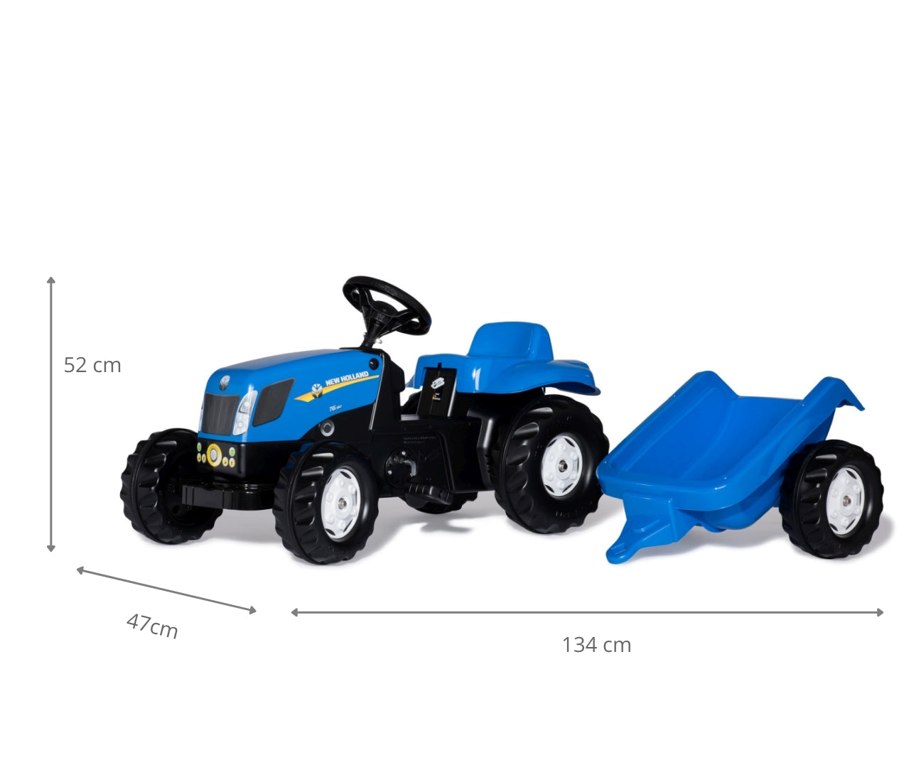 Rolly Kid New Holland -polkutraktori peräkärryllä, 2,5–5 vuotta - Ride-ons - Lasten ajoneuvot