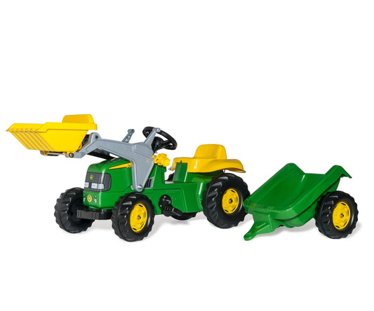 Rolly Kid John Deere -polkutraktori etukuormaajalla ja peräkärryllä, 30 kk–5 vuotta - Ride-ons - Lasten ajoneuvot