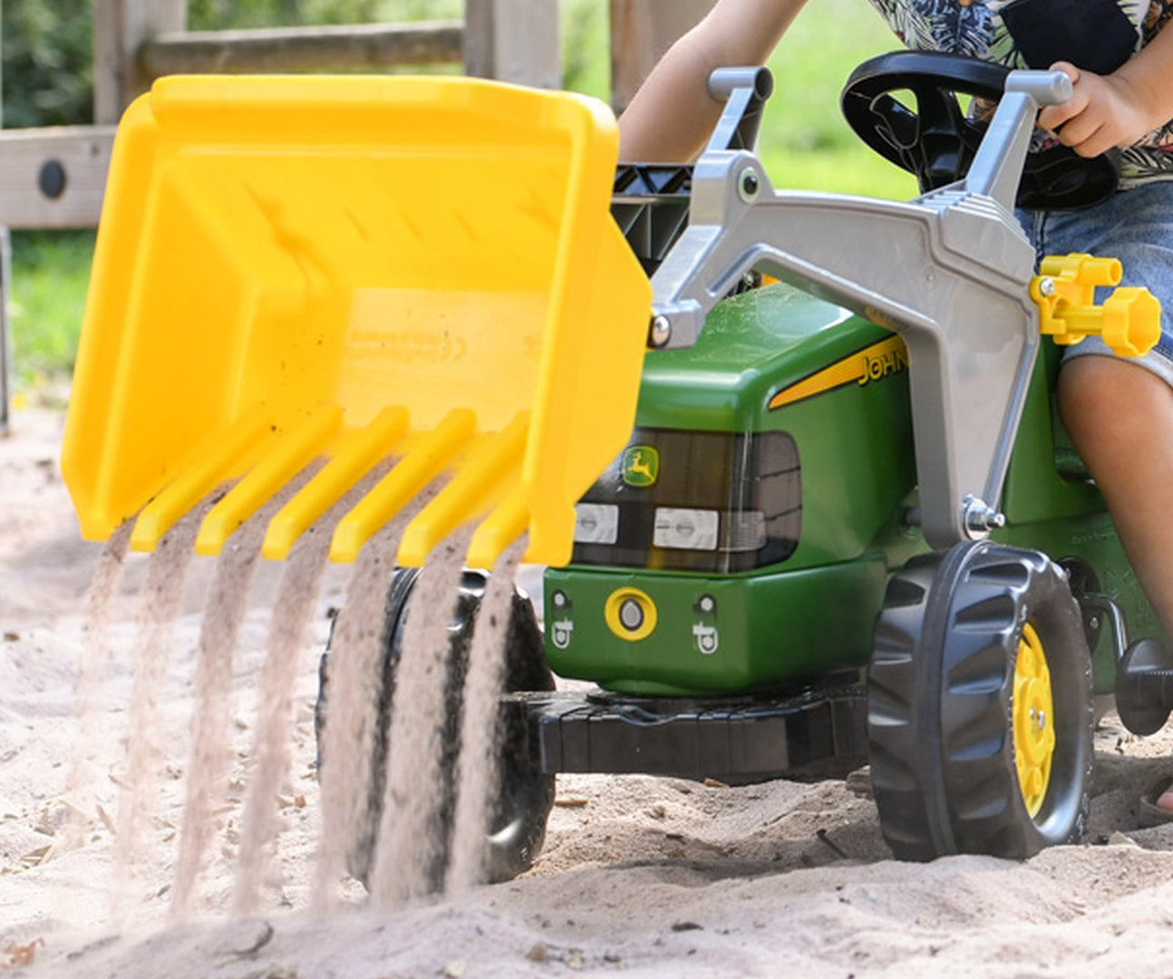 Rolly Kid John Deere -polkutraktori etukuormaajalla ja peräkärryllä, 30 kk–5 vuotta - Ride-ons - Lasten ajoneuvot