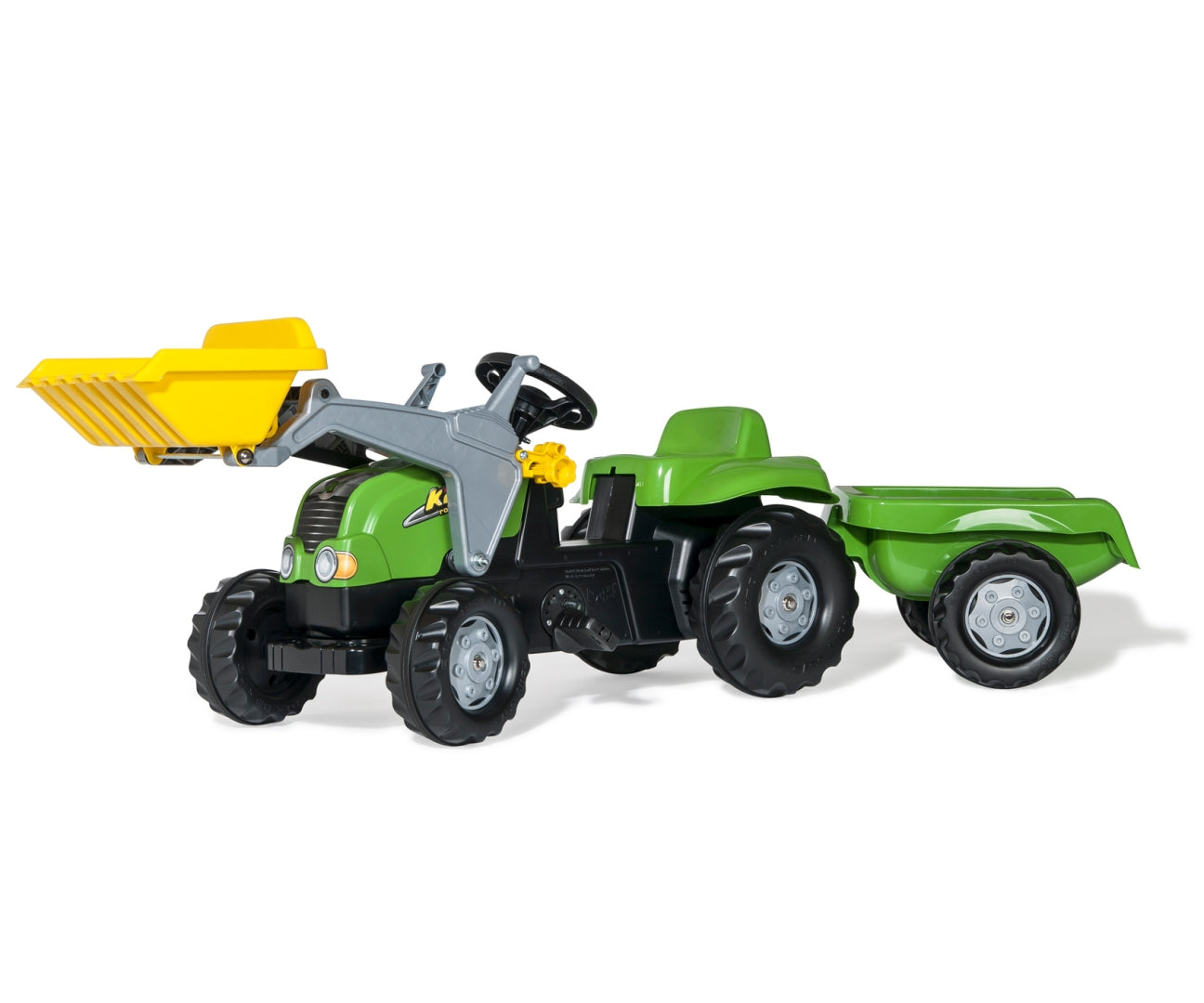 Rolly Kid X -polkutraktori etukuormaajalla ja peräkärryllä, vihreä, 2,5–5 vuotta - Ride-ons - Lasten ajoneuvot