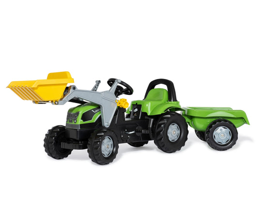 Rolly Kid Deutz-Fahr 5115G TB -polkutraktori etukuormaajalla ja peräkärryllä, 2,5–5 vuotta - Ride-ons - Lasten ajoneuvot