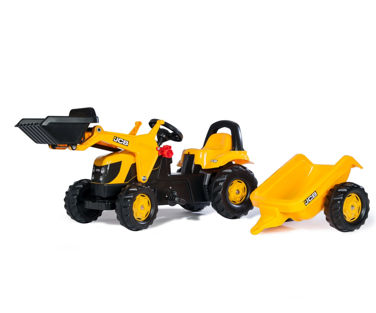 Rolly Kid JCB -polkutraktori etukuormaajalla ja peräkärryllä, 30 kk–5 vuotta - Ride-ons - Lasten ajoneuvot