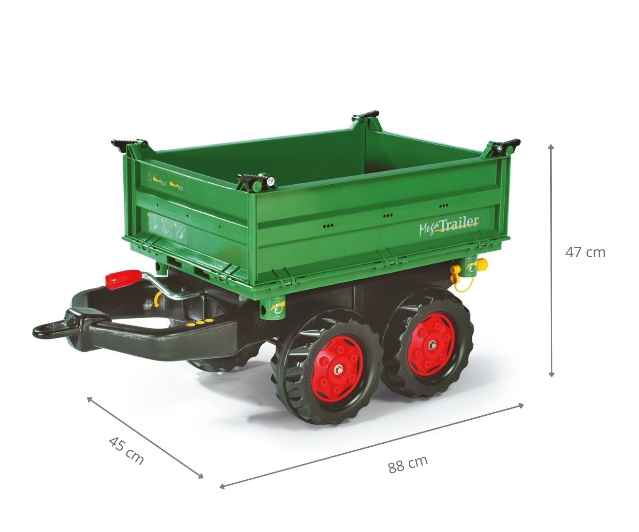 Rolly Mega Trailer -kippiperäkärry, tummanvihreä, 3+ vuotta - Ride-ons - Lasten ajoneuvot