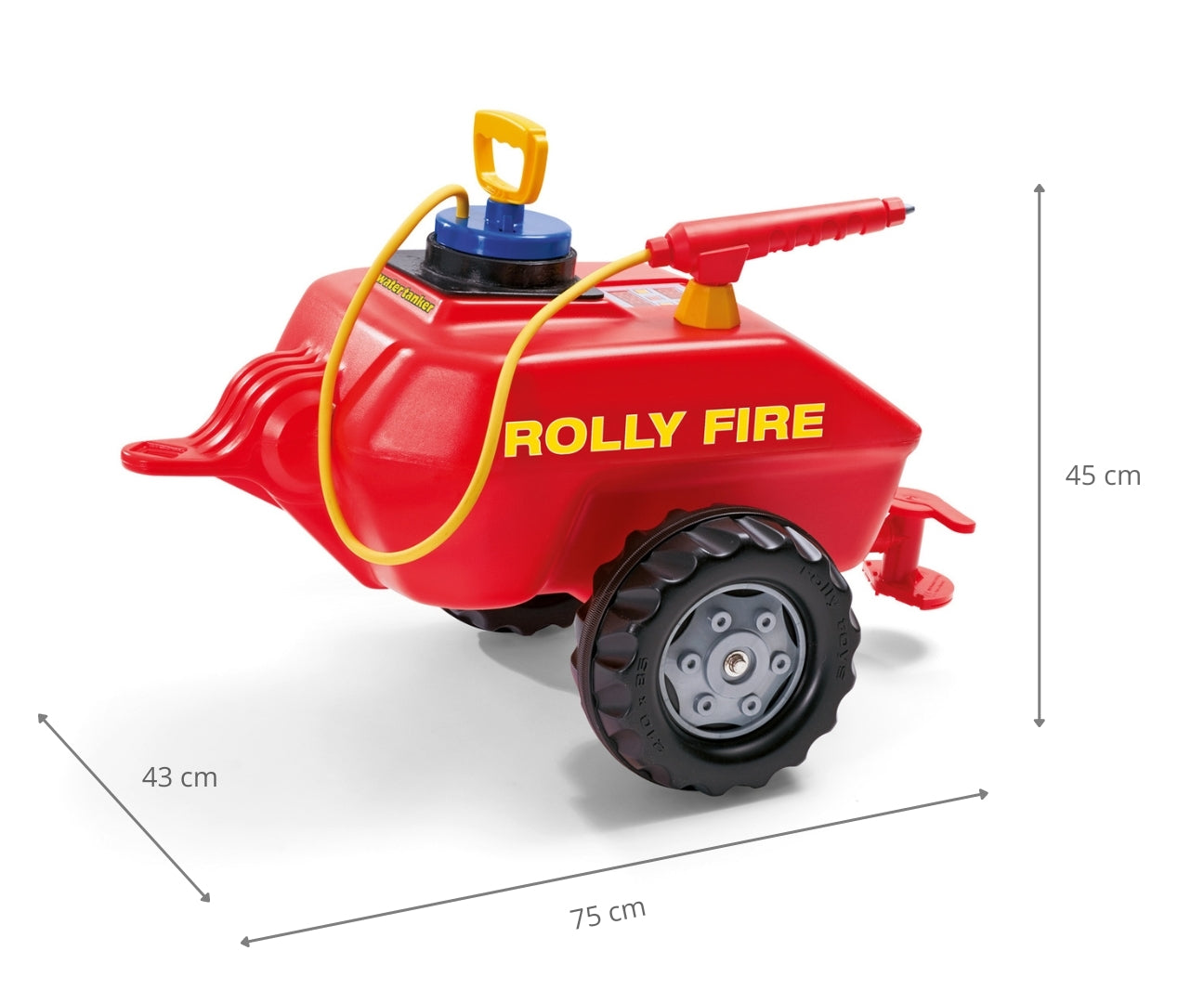 Rolly Vacumax Fire -vesisäiliö pumpulla ja ruiskulla, punainen, 3–10 vuotta - Ride-ons - Lasten ajoneuvot