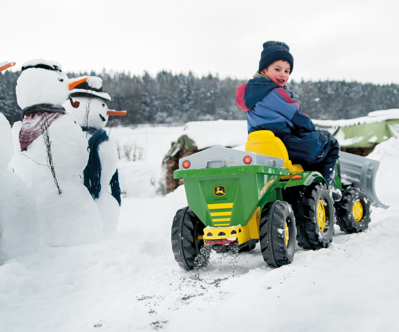 Rolly Streumax John Deere -kylvö- ja hiekoitusperäkärry, 3–10 vuotta - Ride-ons - Lasten ajoneuvot
