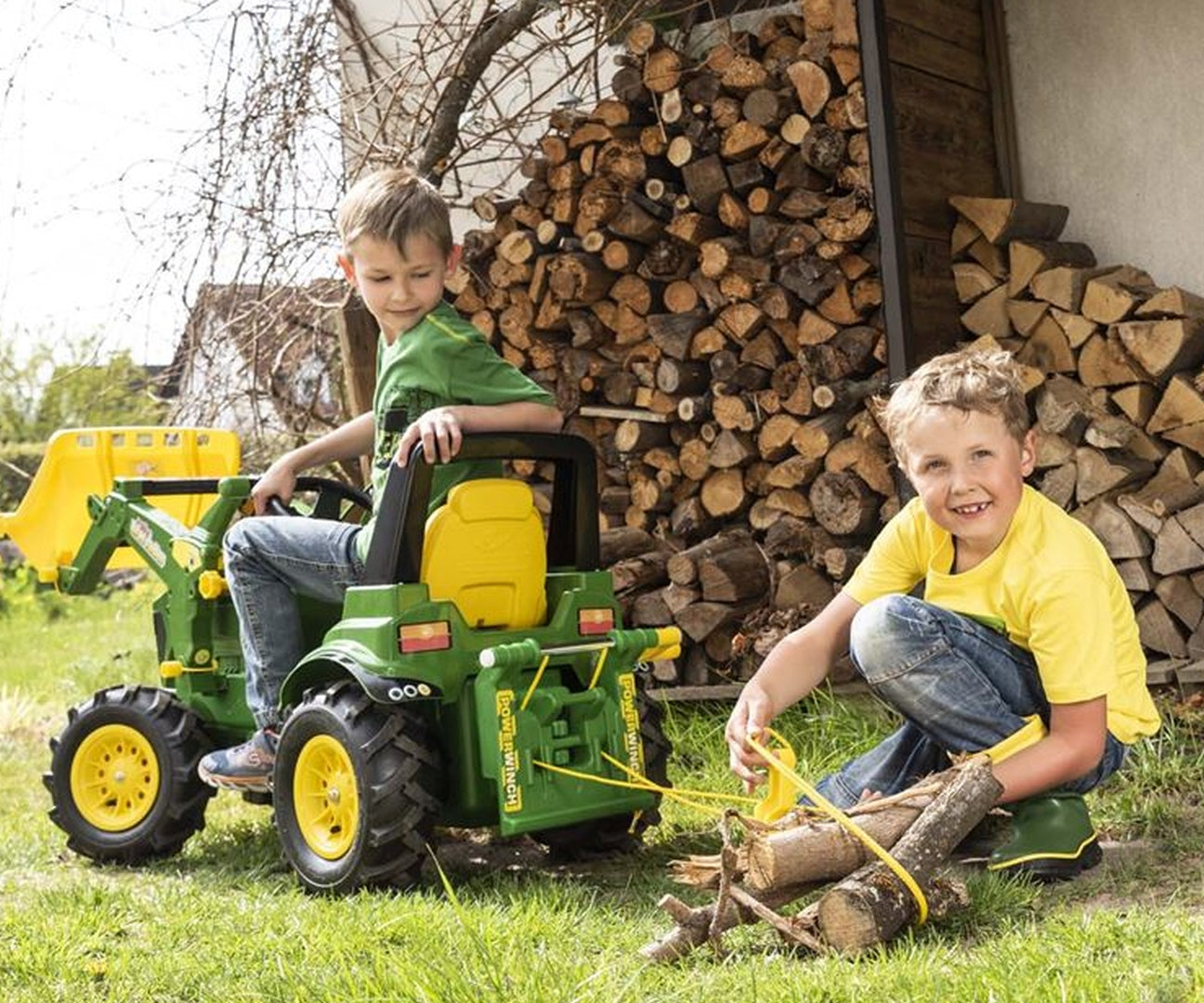 Rolly Toys -vinssi John Deere -traktoreihin, vihreä, 3–10 vuotta - Ride-ons - Lasten ajoneuvot