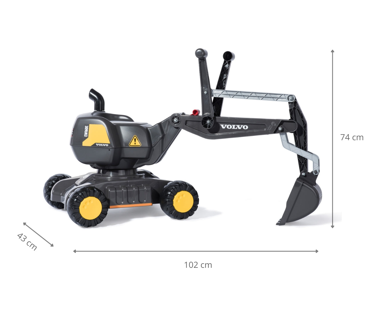 Rolly Digger Volvo -kaivuri, 3–5 vuotta - Ride-ons - Lasten ajoneuvot