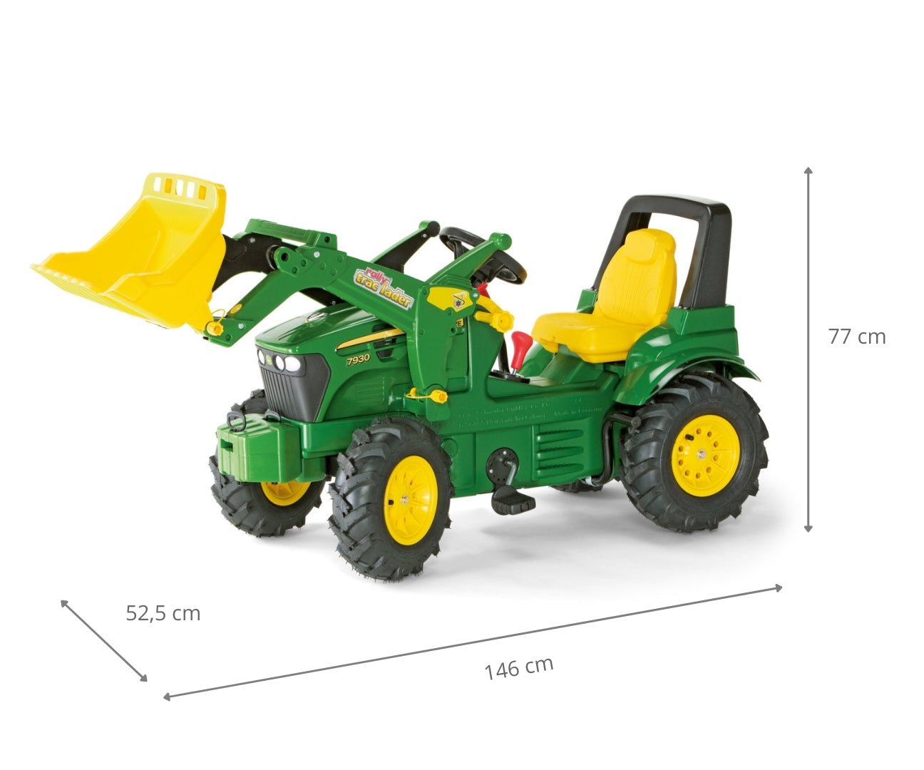 Rolly Farmtrac John Deere -polkutraktori etukuormaajalla ja ilmakumipyörillä, 3–8 vuotta - Ride-ons - Lasten ajoneuvot