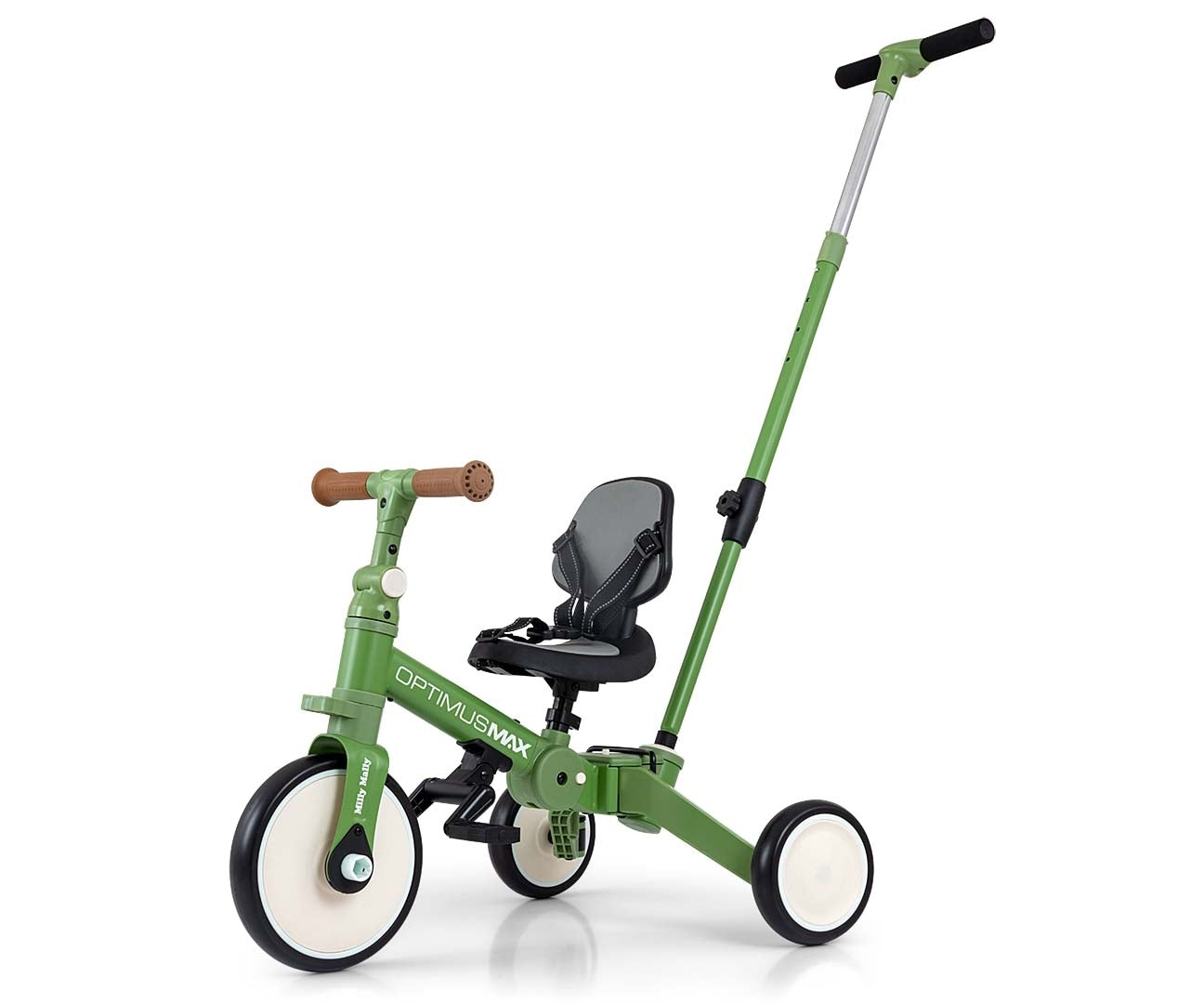 Optimus Max 5in1 vihreä kolmipyörä lapselle 12 kuukautta+ - Kolmipyörät - Lasten ajoneuvot