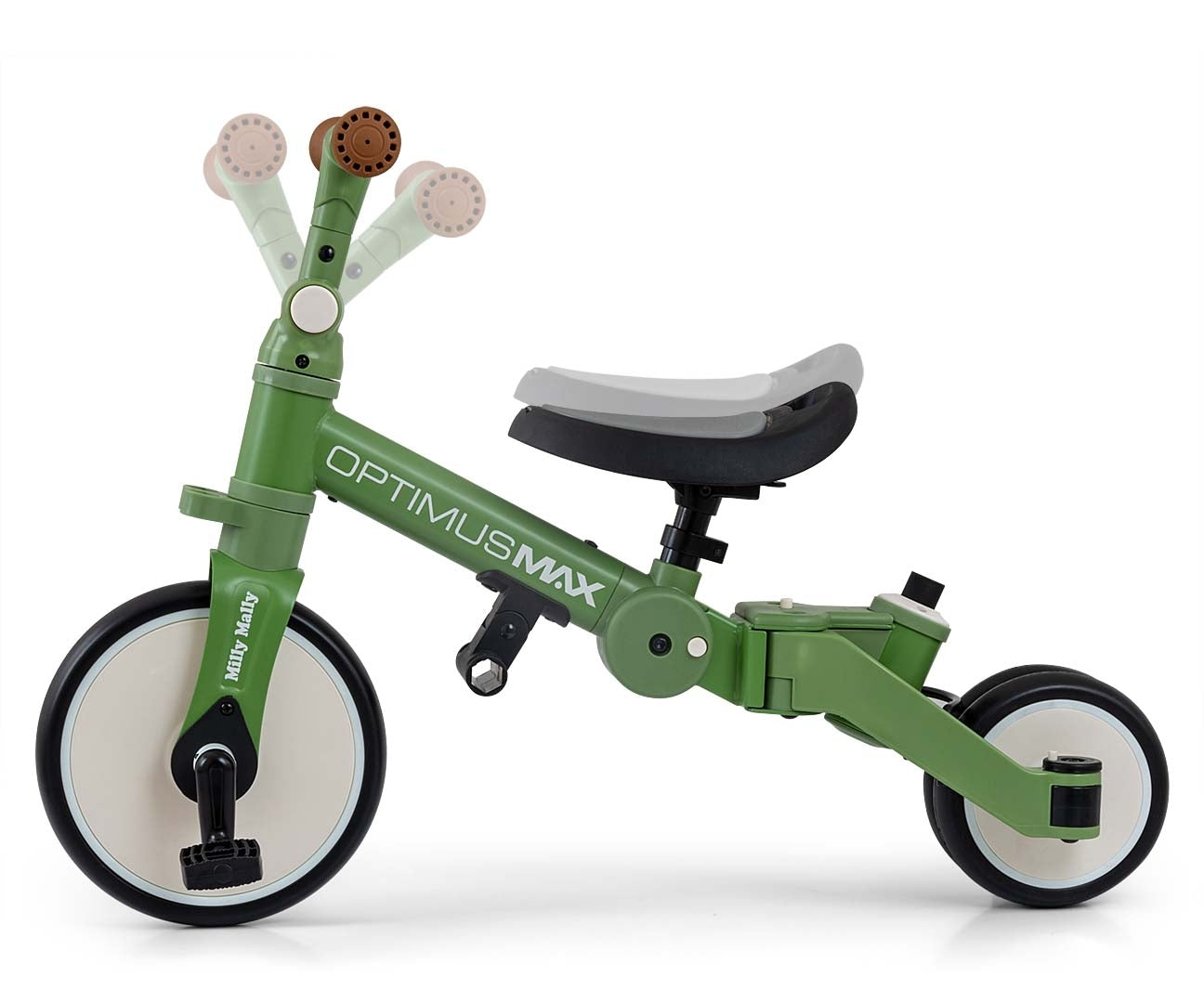 Optimus Max 5in1 vihreä kolmipyörä lapselle 12 kuukautta+ - Kolmipyörät - Lasten ajoneuvot