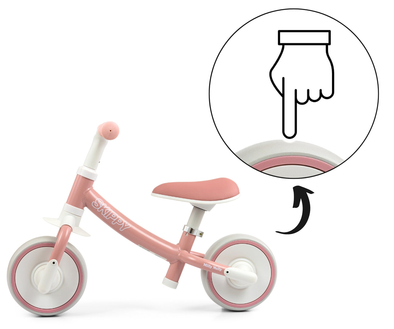Juoksupyörä potkupyörä Skippy pinkki 2–4-vuotiaille - Potkupyörät - Lasten ajoneuvot