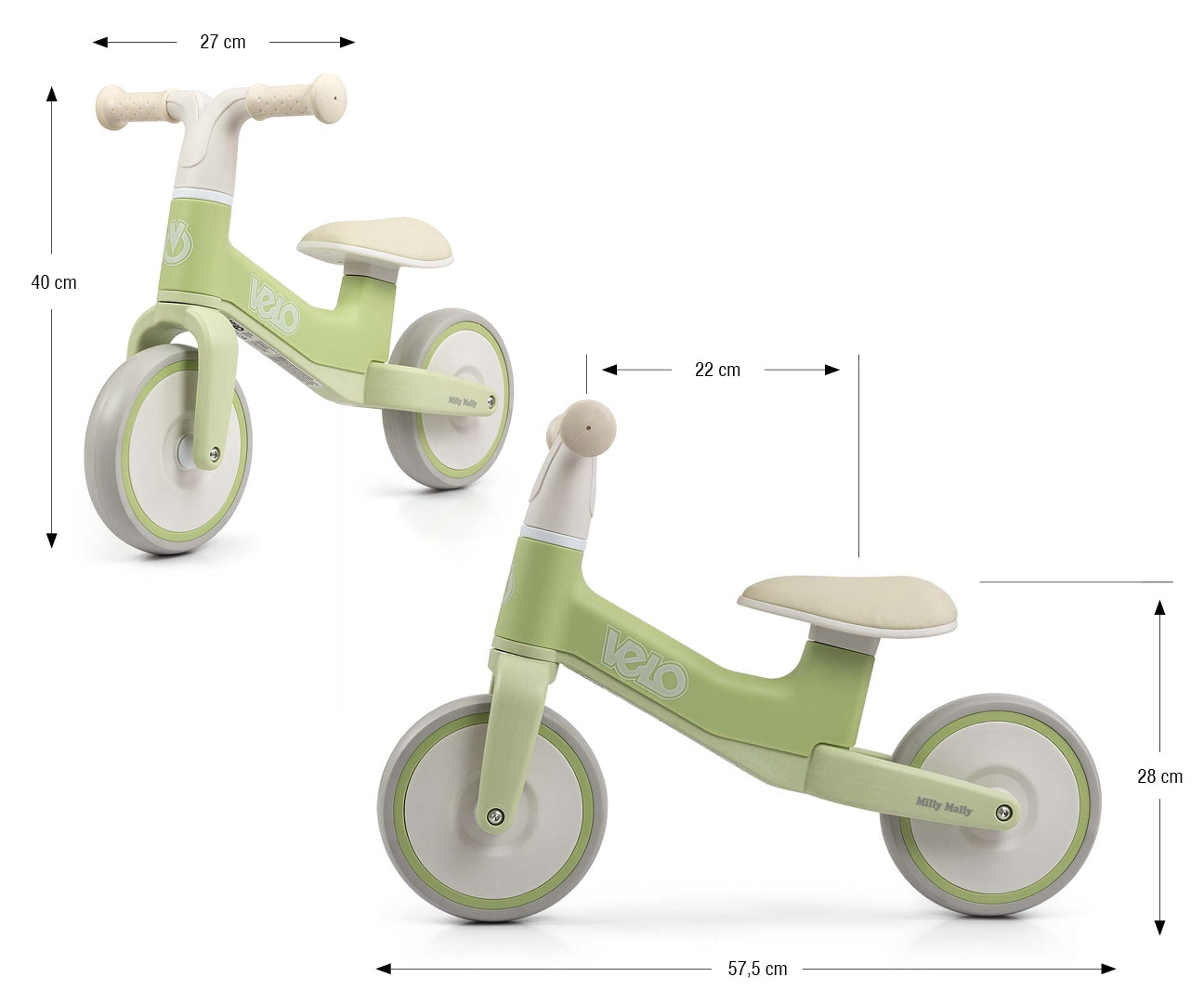Juoksupyörä potkupyörä Velo vihreä 18+ - Potkupyörät - Lasten ajoneuvot