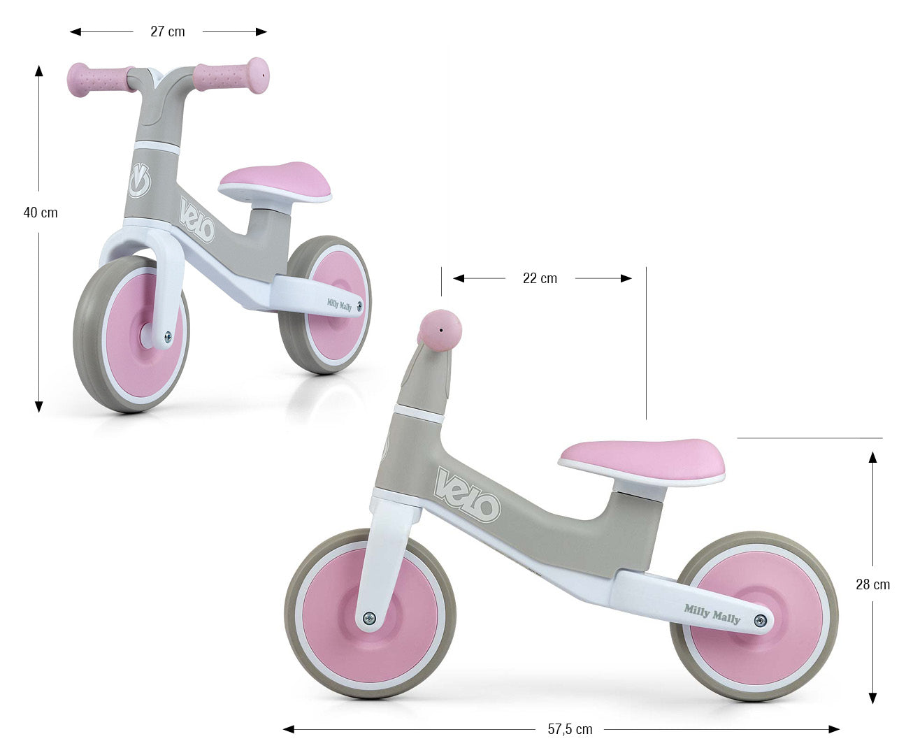 Velo juoksupyörä potkupyörä vaaleanpunainen 18 kk+ - Potkupyörät - Lasten ajoneuvot