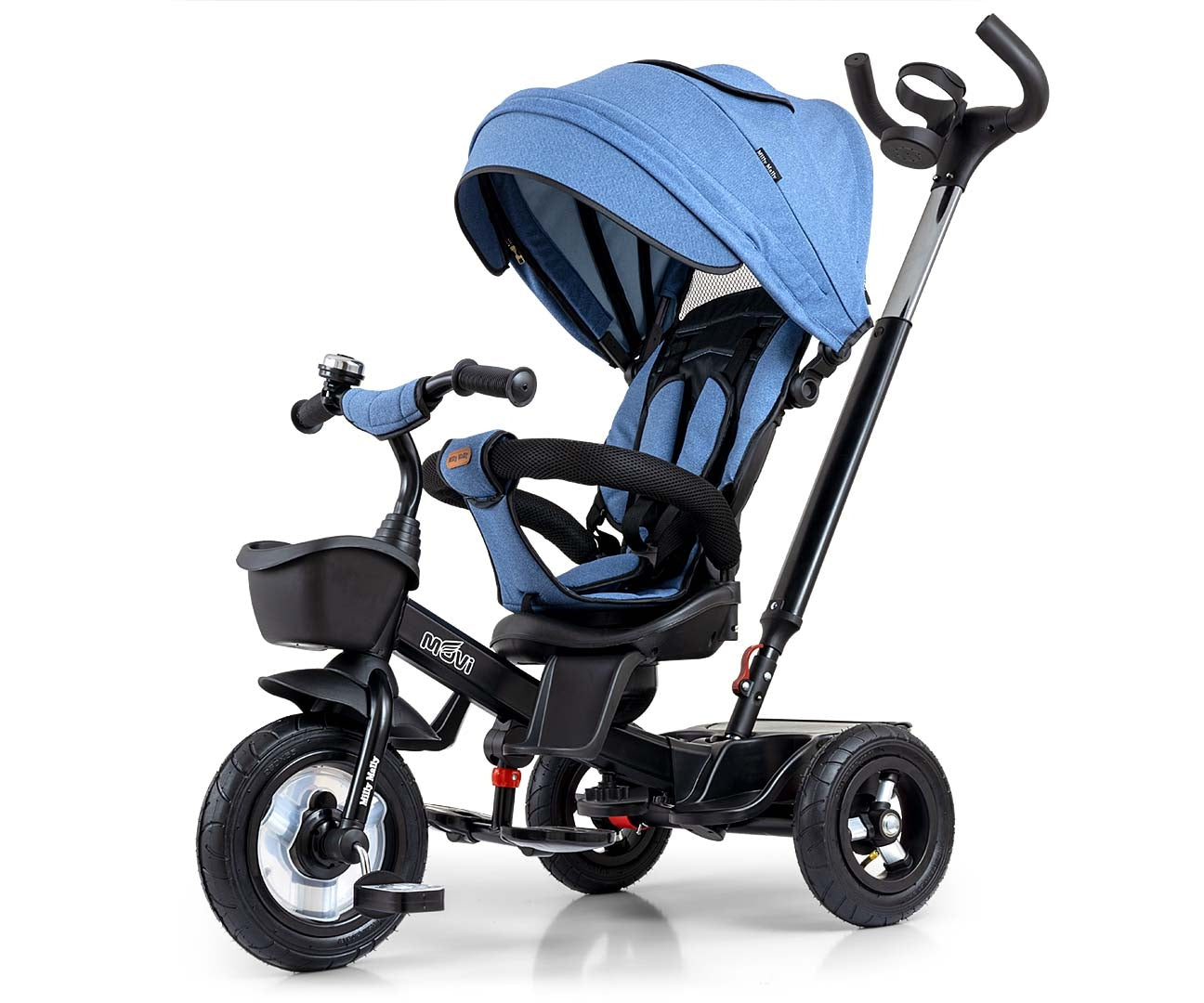 Movi 5in1 denim kolmipyörä lapselle 1–5 vuotta - Kolmipyörät - Lasten ajoneuvot