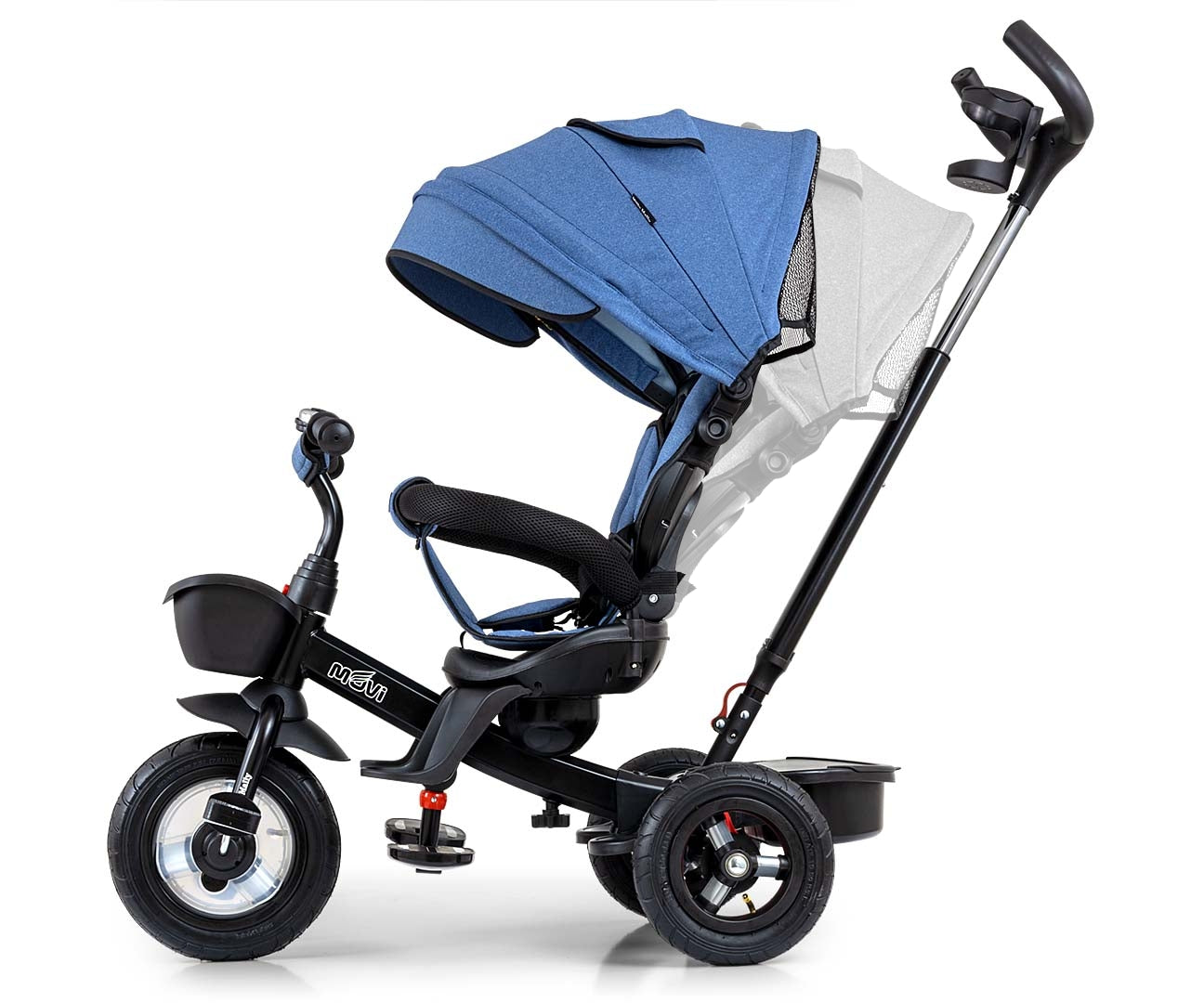 Movi 5in1 denim kolmipyörä lapselle 1–5 vuotta - Kolmipyörät - Lasten ajoneuvot