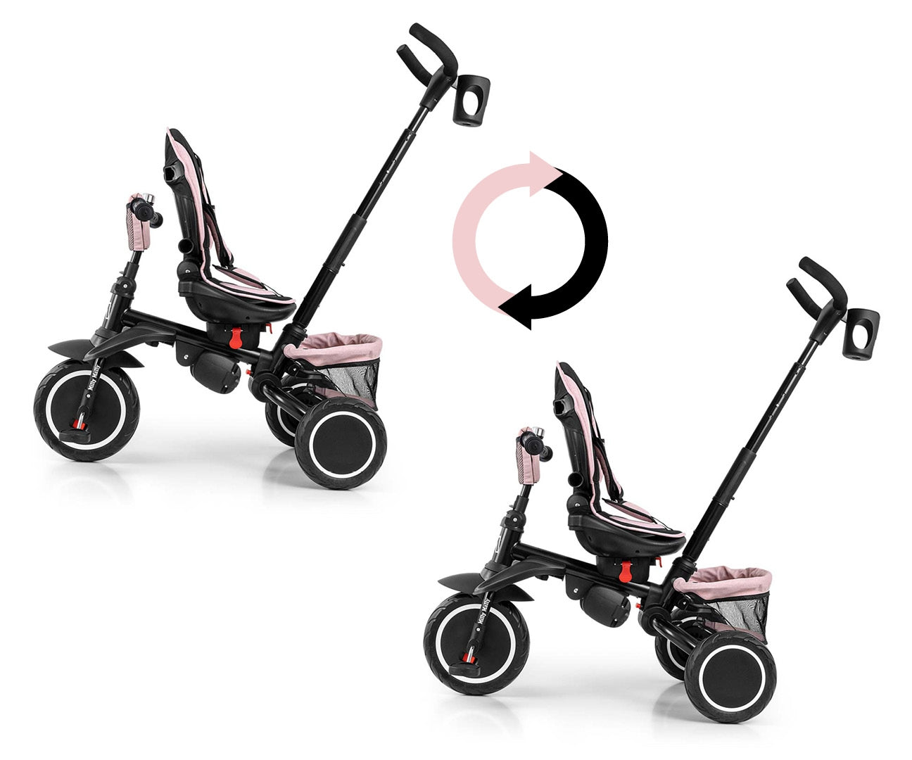 Stanley 6in1 pinkki kolmipyörä lapselle 1–5 vuotta - Kolmipyörät - Lasten ajoneuvot