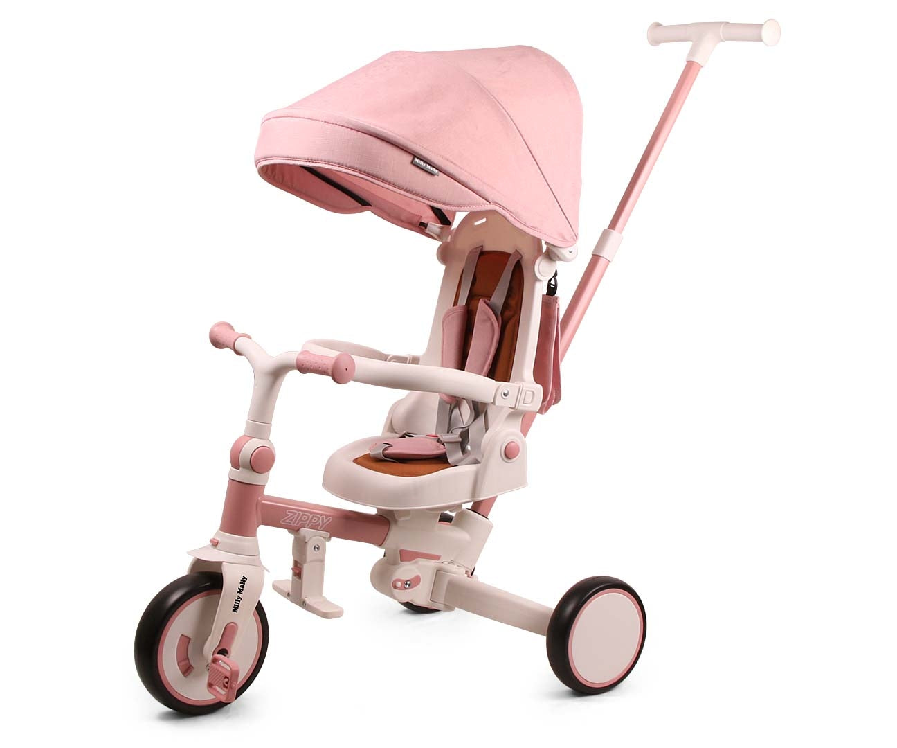 Zippy 5-in-1 kolmipyörä pinkki 12 kk–5 v - Kolmipyörät - Lasten ajoneuvot